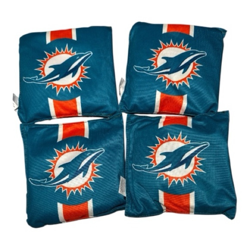 NEW! Miami Dolphins Cornhole Bean Bags 4 Count Regulation Size